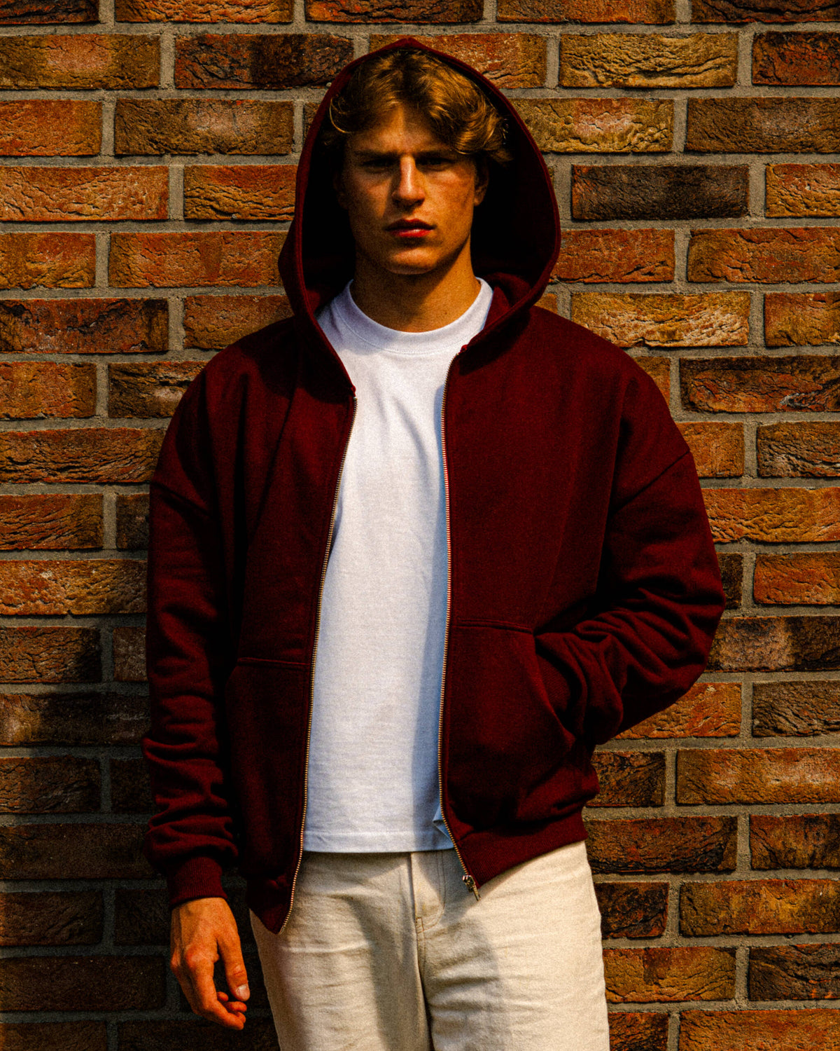 ZIP HOODIE BURGUNDY