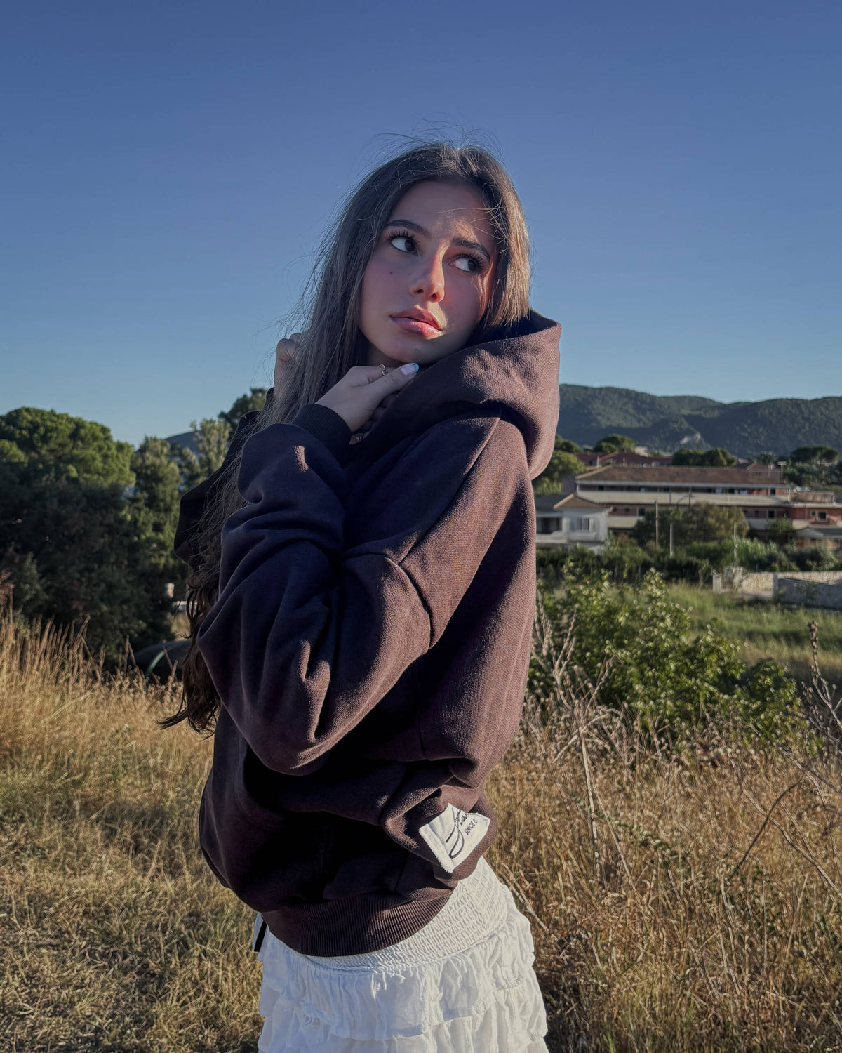 ZIP HOODIE ASH BROWN