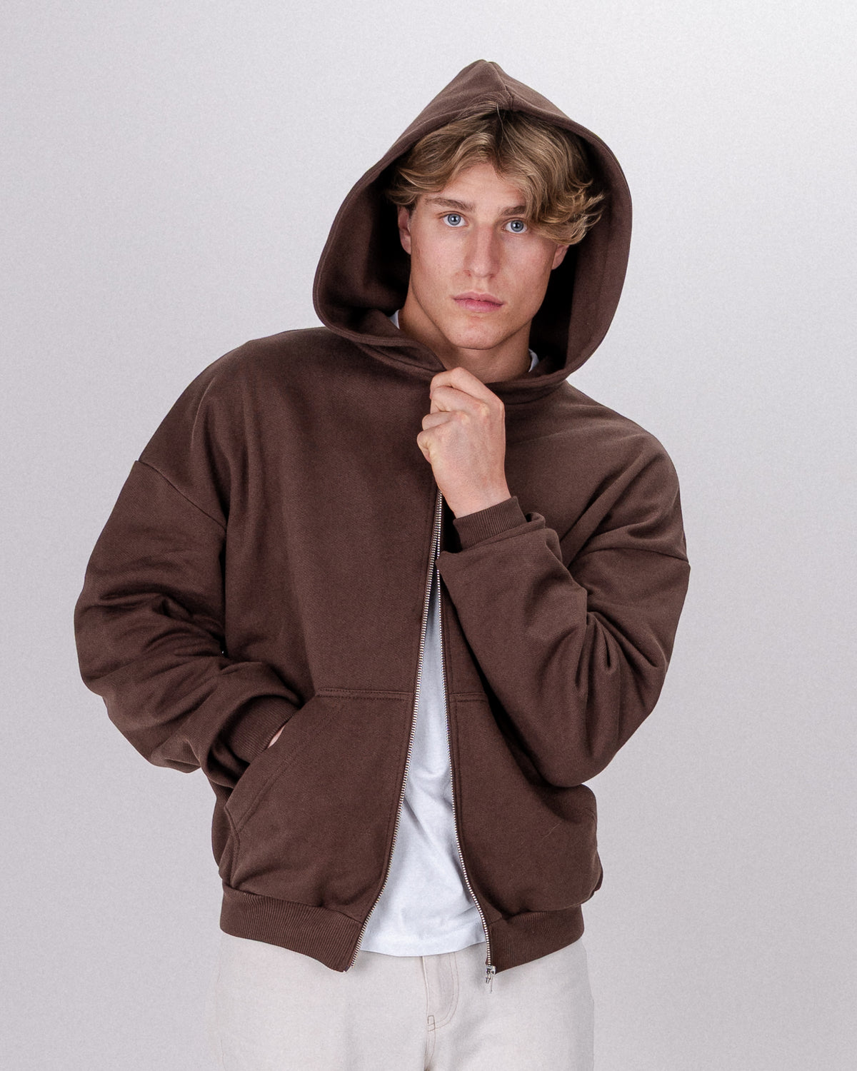 ZIP HOODIE WARM TAUPE