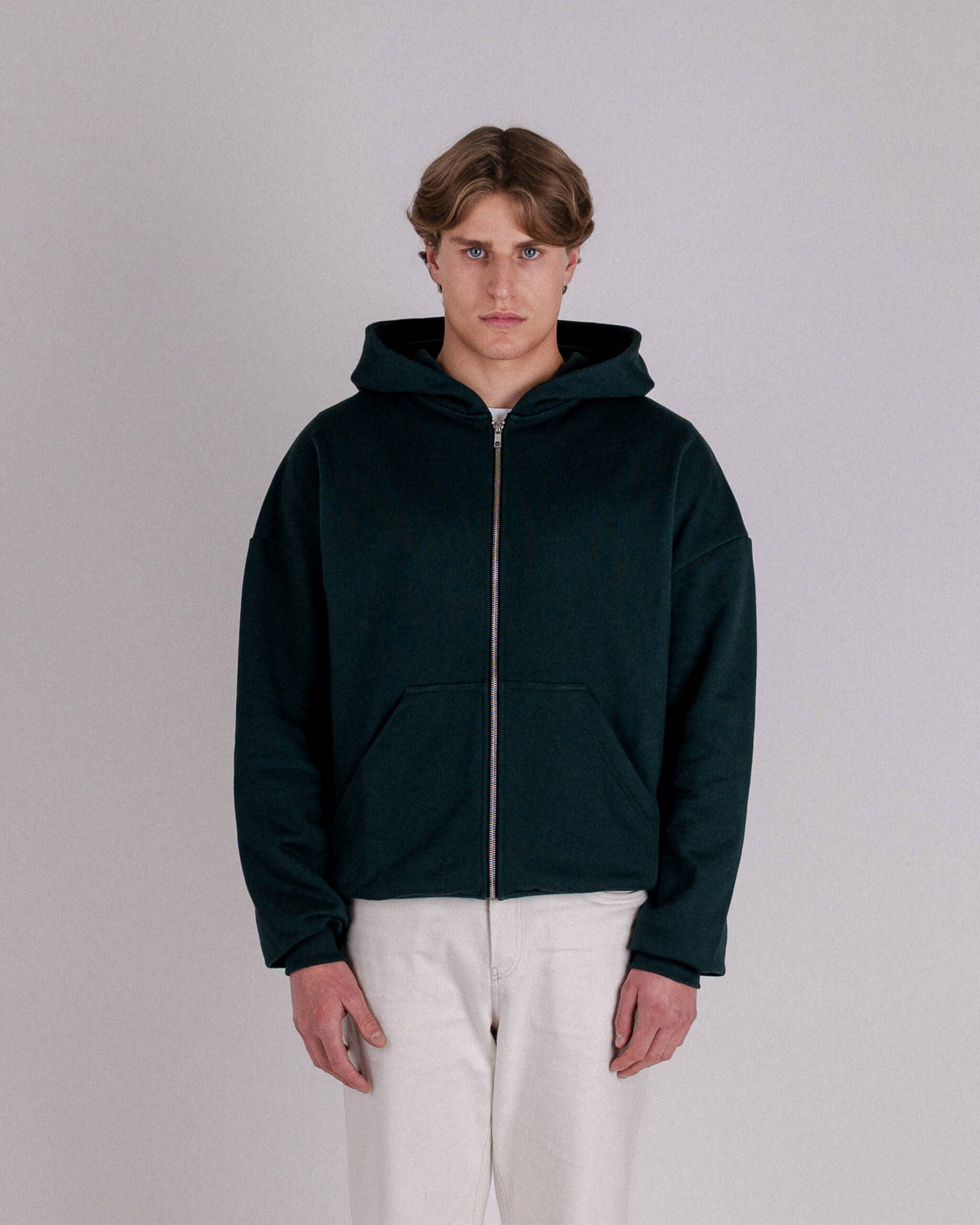 ZIP HOODIE BOTTLE GREEN
