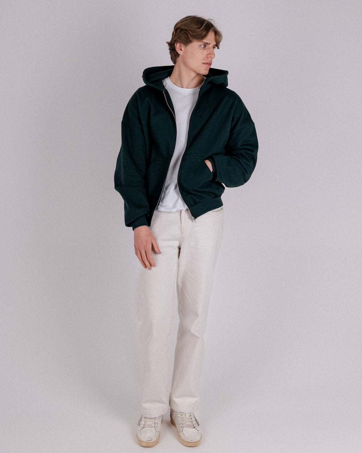 ZIP HOODIE BOTTLE GREEN