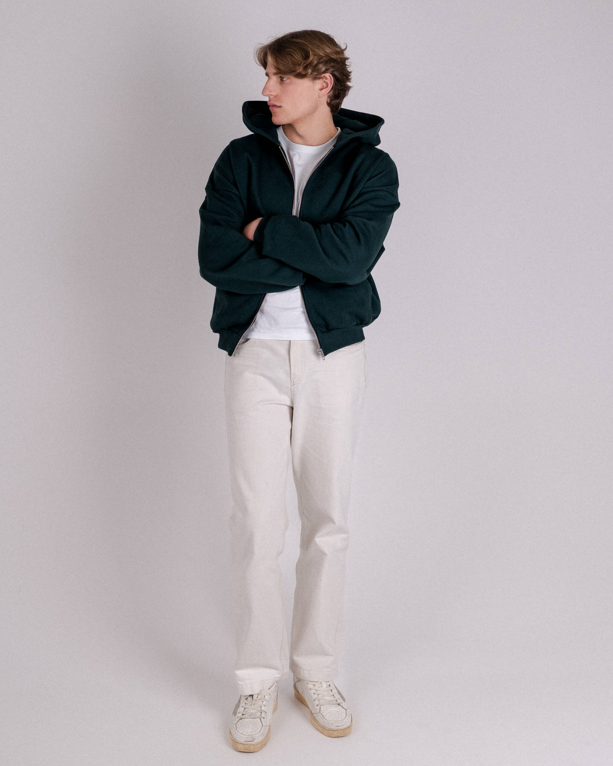 ZIP HOODIE BOTTLE GREEN