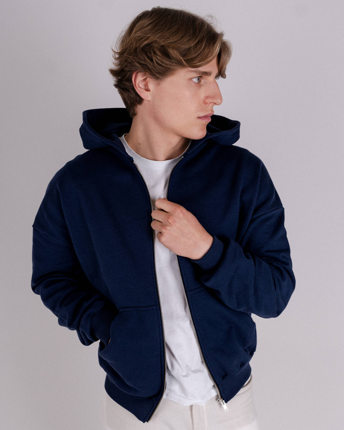 ZIP HOODIE „BASIC” NAVY