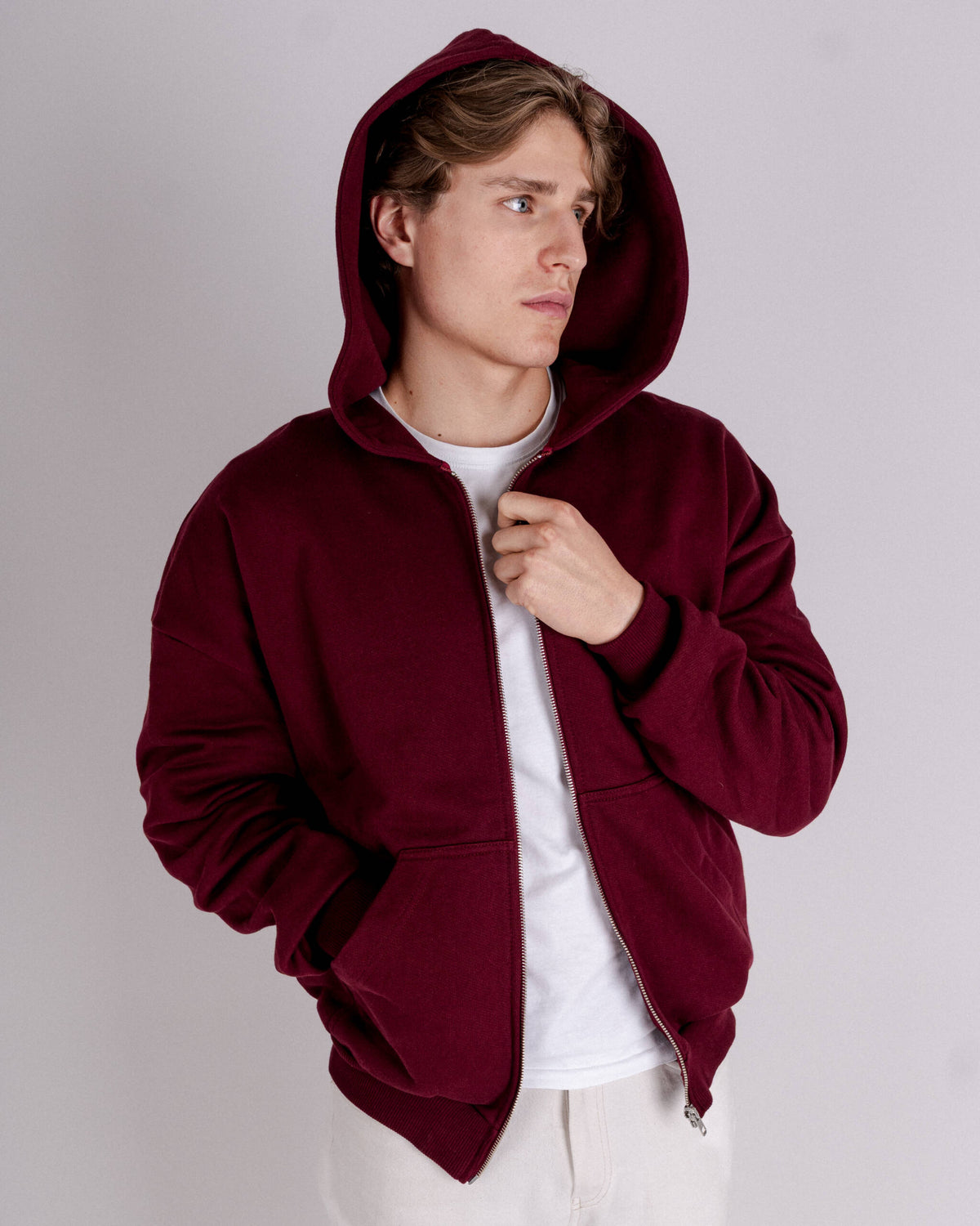 ZIP HOODIE BURGUNDY