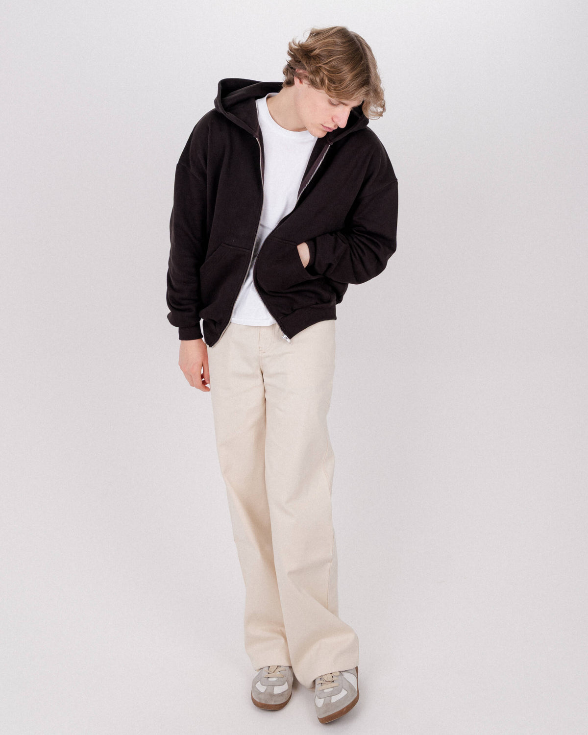 ZIP HOODIE ASH BROWN