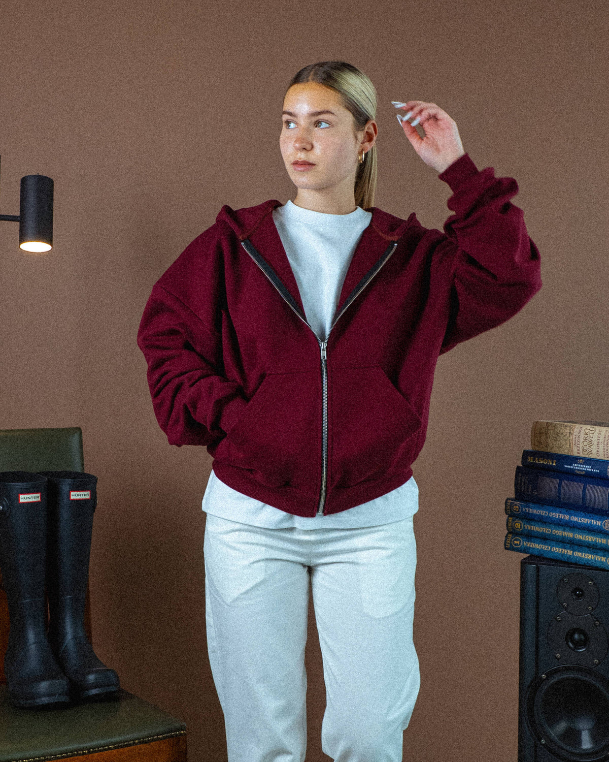 ZIP HOODIE BURGUNDY