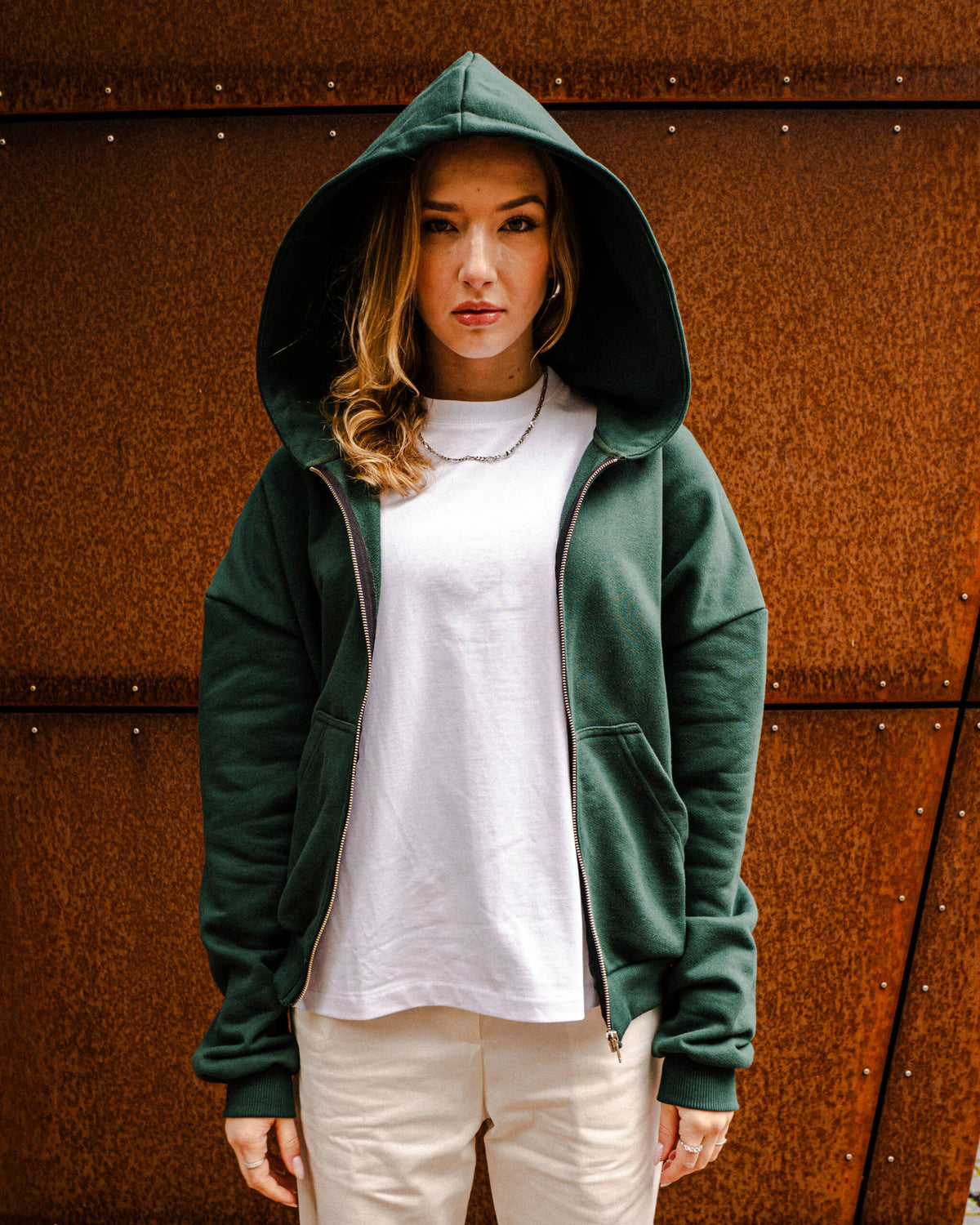 ZIP HOODIE BOTTLE GREEN
