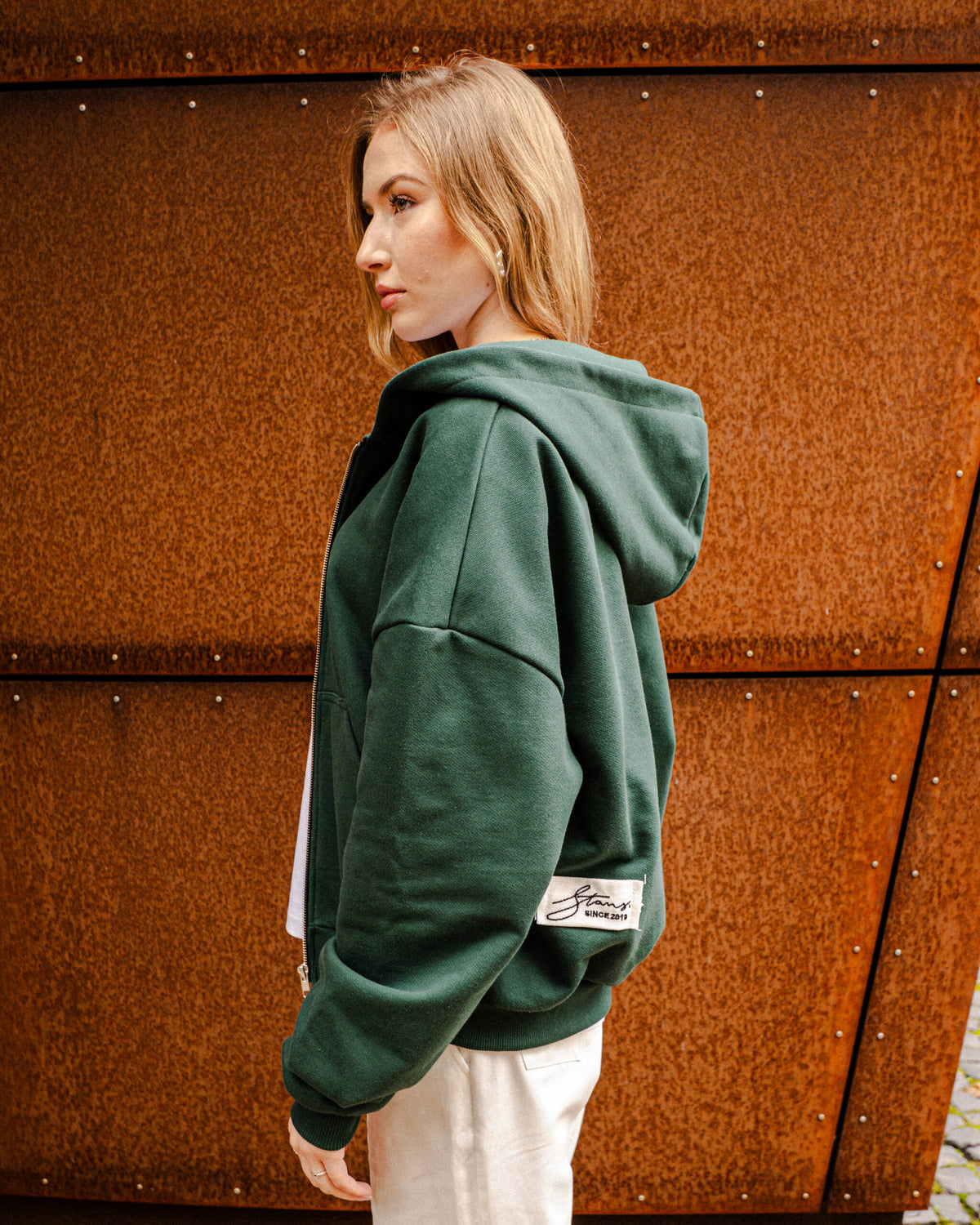 ZIP HOODIE BOTTLE GREEN
